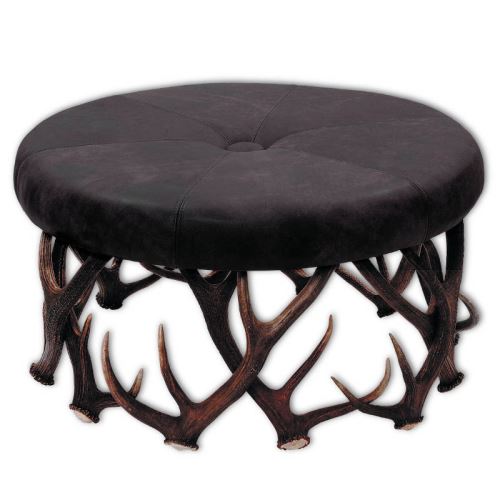 Taburete banco con real cuernos de ciervo. M: 85x85cm x H 45cm 115520